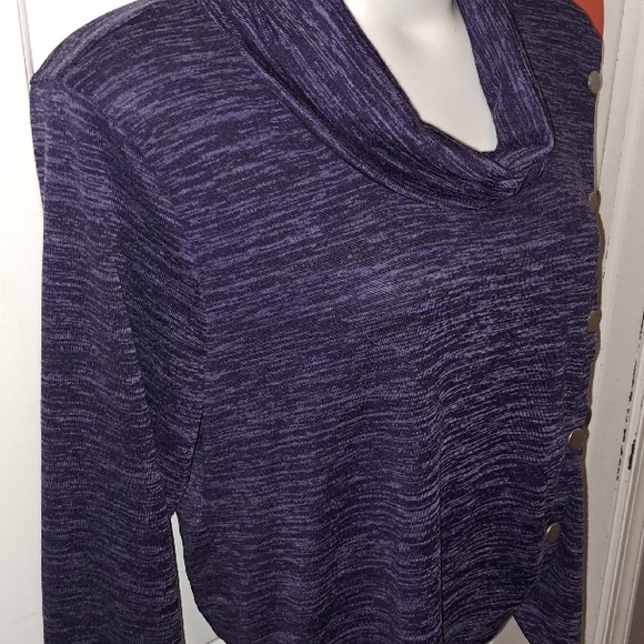 🆕️Purple Cowl Neck Sweater with Button Detail - Picture 3 of 7